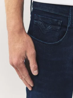 Replay Denim Dark Blue Powerstretch Straight Fit Grover Stretch Jeans