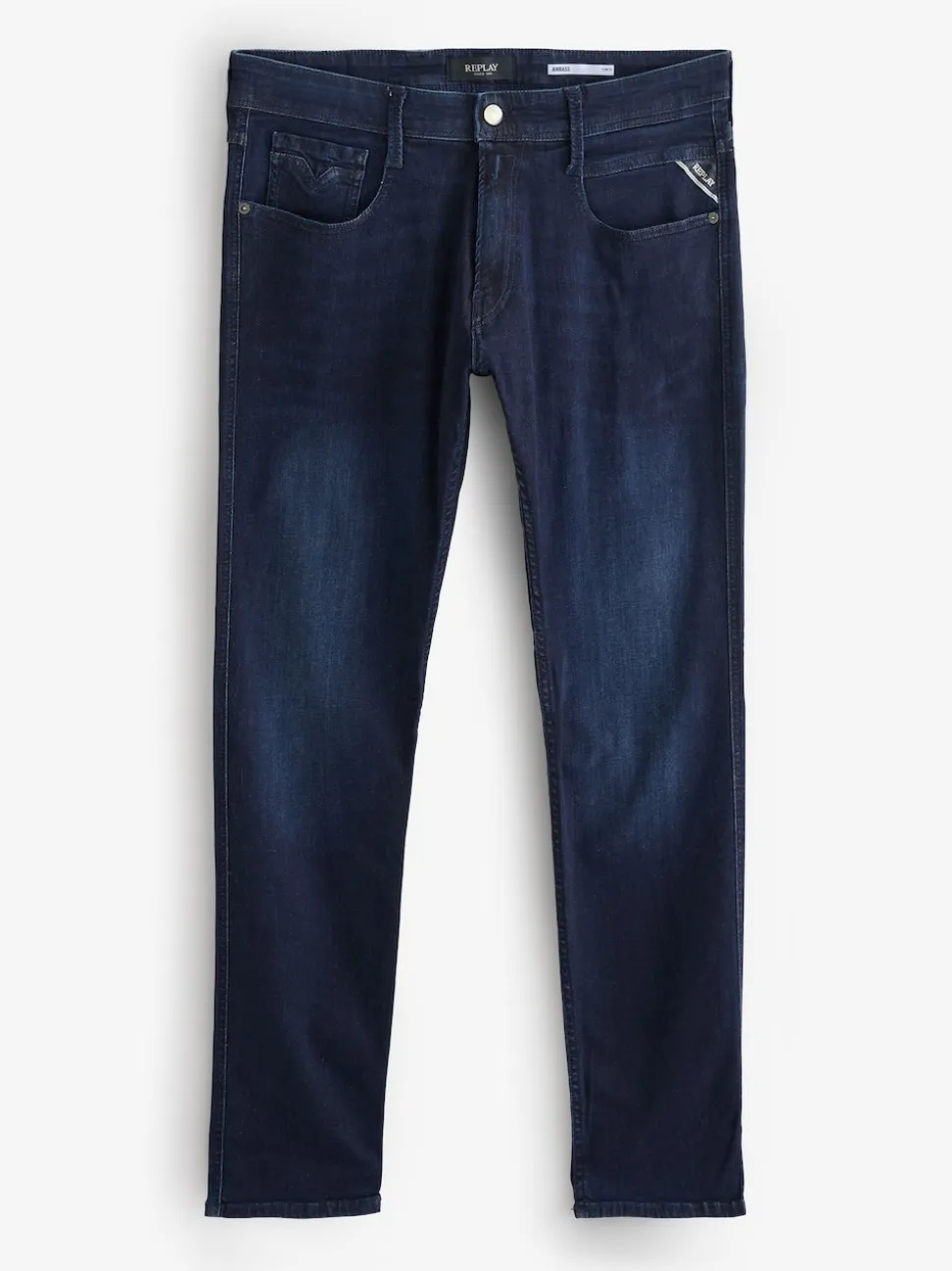 Replay Denim Dark Blue Powerstretch Straight Fit Grover Stretch Jeans