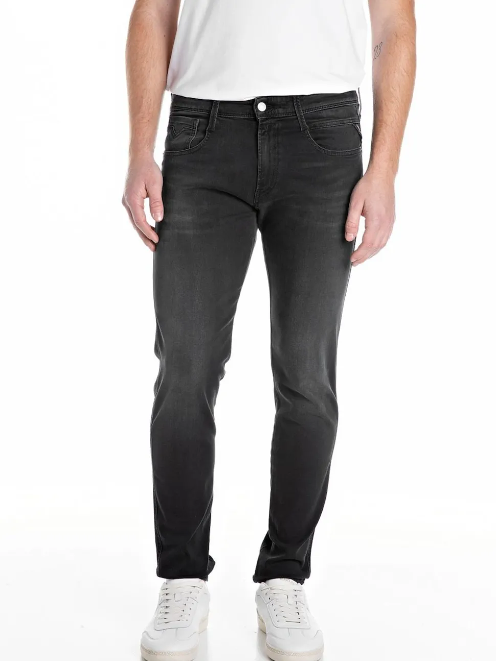Replay Grey Straight Fit Grover Stretch Jeans