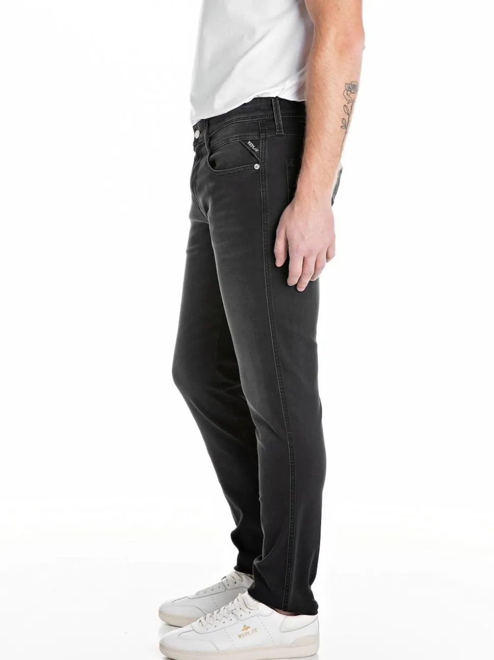 Replay Grey Straight Fit Grover Stretch Jeans