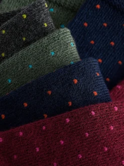 Rich Colour Spot Pattern Modal Signature Socks 4 Pack