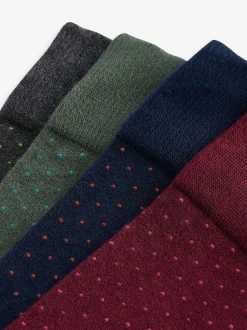 Rich Colour Spot Pattern Modal Signature Socks 4 Pack