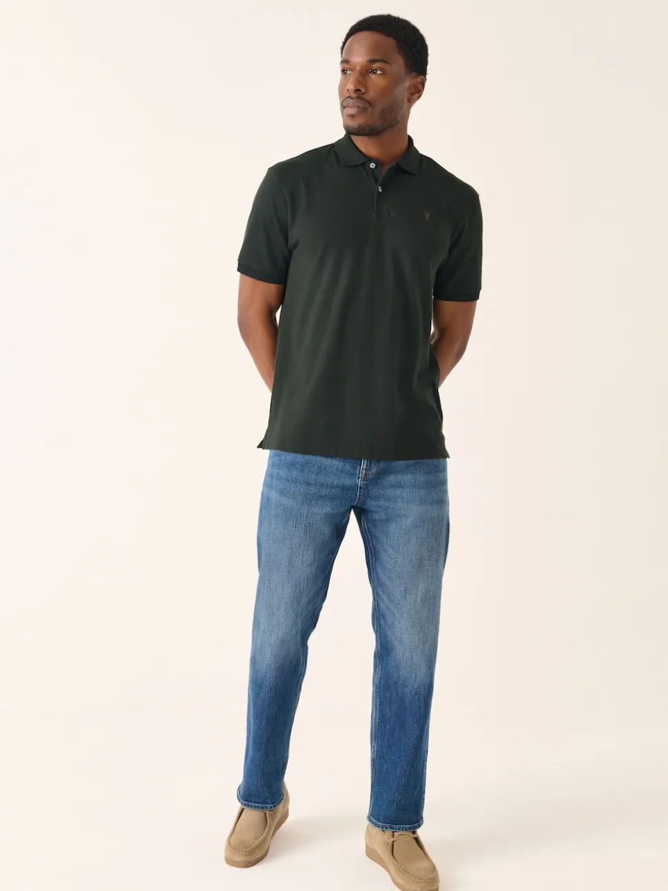 Rich Olive Green Slim Fit Short Sleeve Pique Polo Shirt