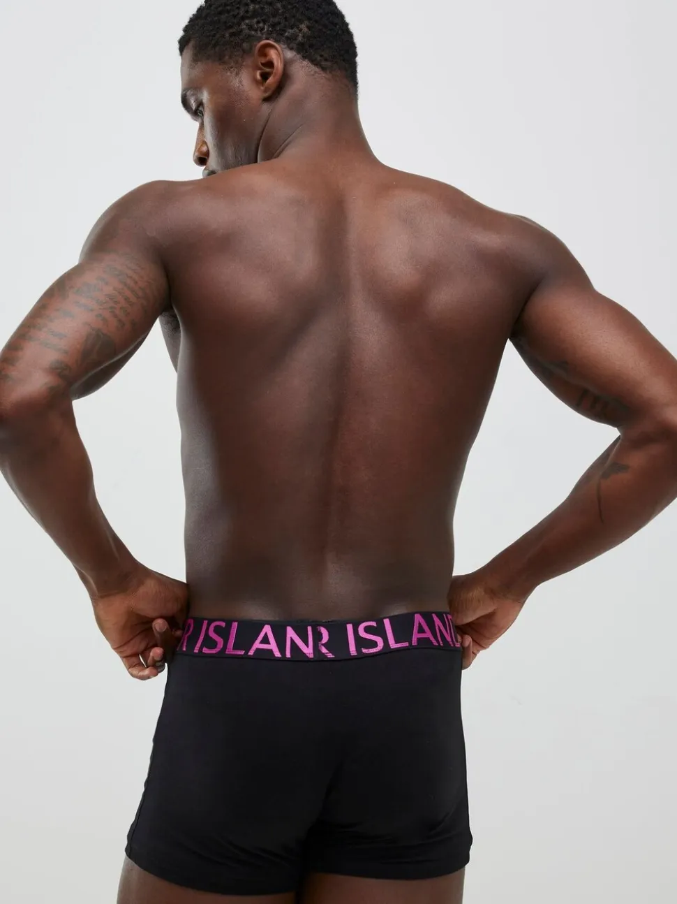 River Island Black Bright Sateen Waist Band Trunks 5 Pack