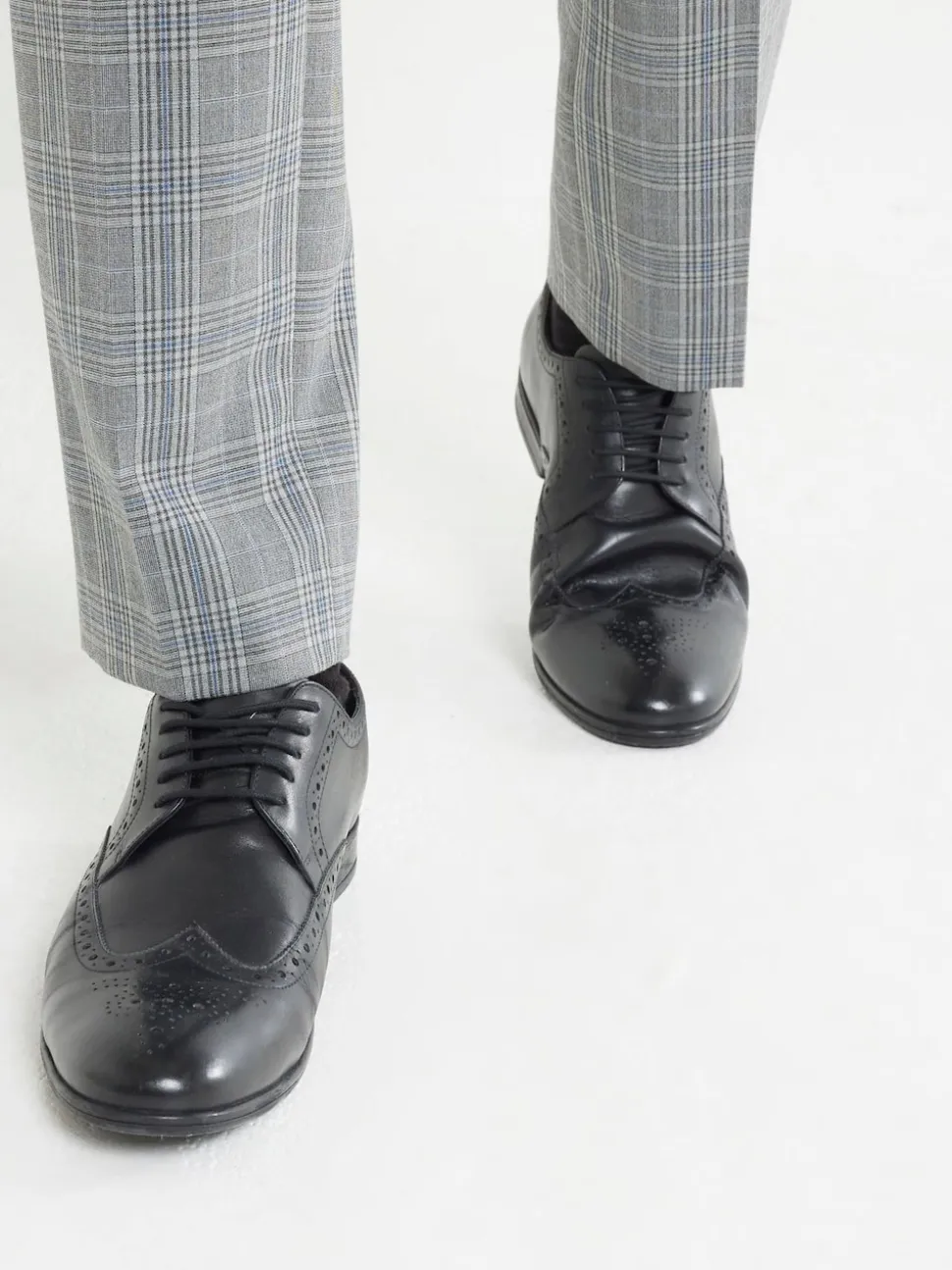 River Island Black Leather Derby Brogue Shoes