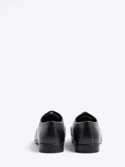 River Island Black Leather Derby Brogue Shoes