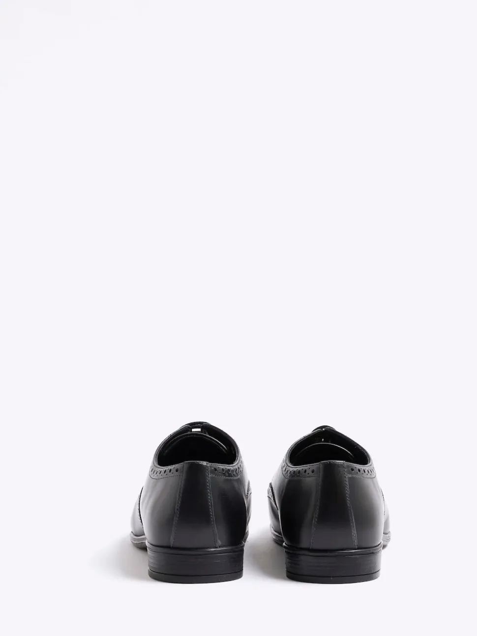 River Island Black Leather Derby Brogue Shoes