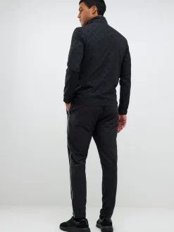 River Island Black Monogram Piped Skinny Joggers