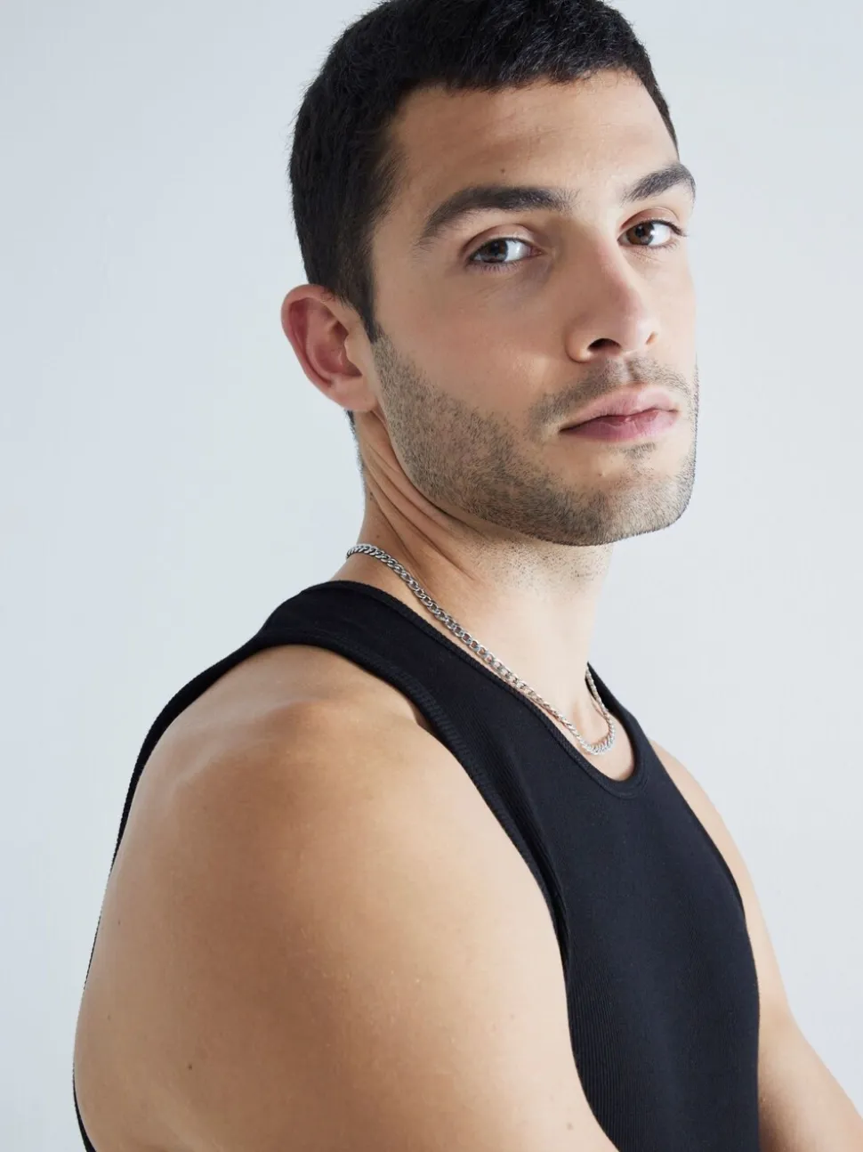 River Island Black Muscle fit Ribbed vests 2 pack