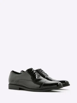 River Island Black Patent Derby Shoes