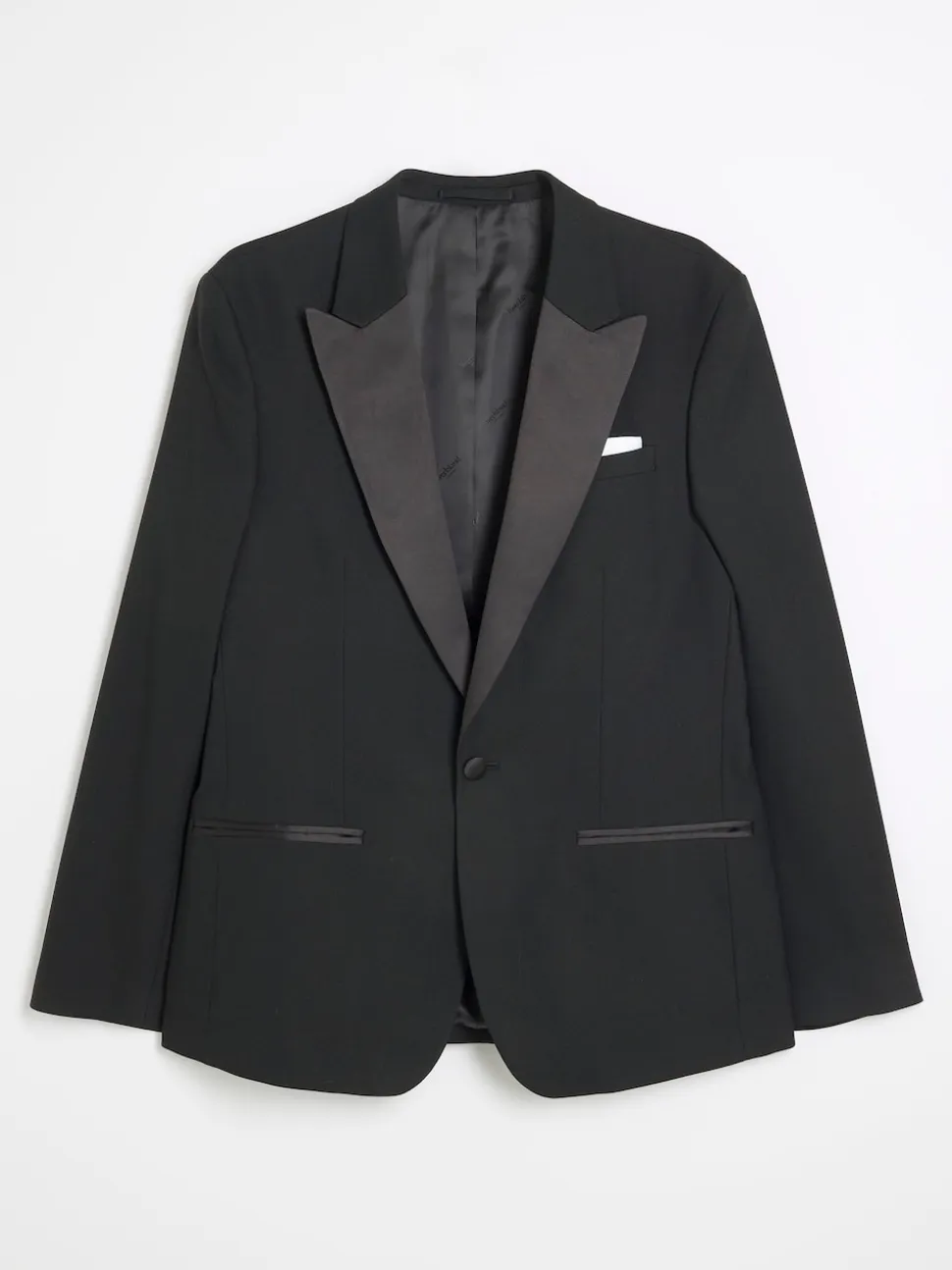 River Island Black Plain Slim Tux Jacket