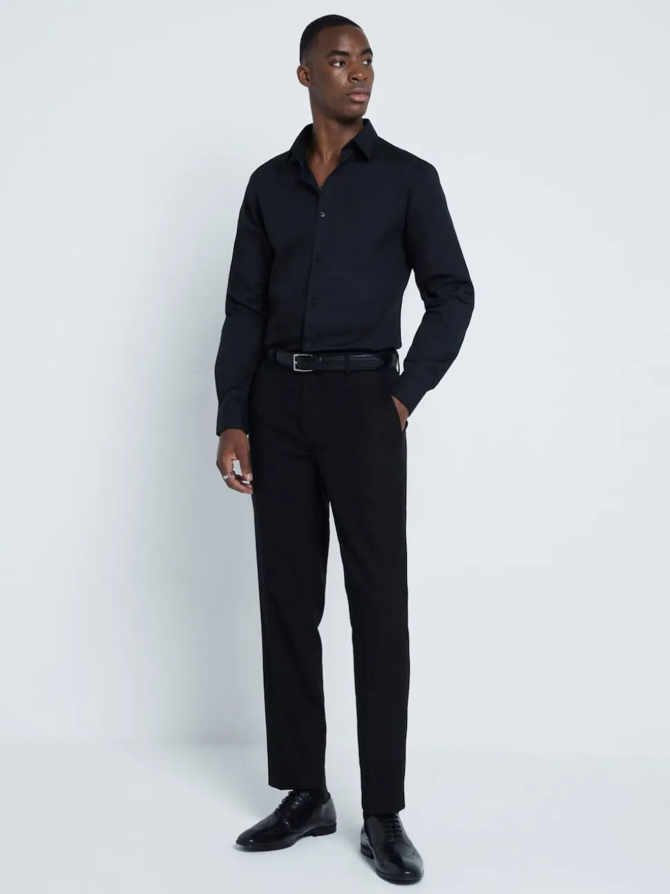River Island Black Slim Fit Formal Shirt