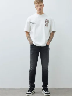 River Island Black Slim Fit Washed Stretch Jeans