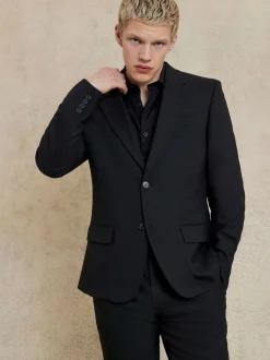 River Island Black Slim Fit Plain Slim Suit Jacket