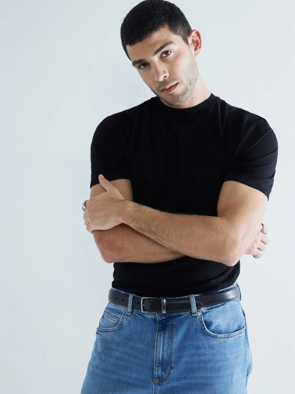 River Island Black Slim Fit Crew Neck Cotton Jersey T-Shirts 3 Pack