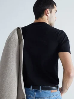 River Island Black Slim Fit Crew Neck Cotton Jersey T-Shirts 3 Pack
