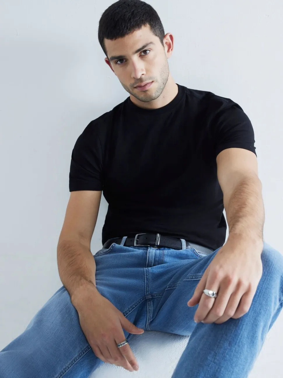 River Island Black Slim Fit Crew Neck Cotton Jersey T-Shirts 3 Pack