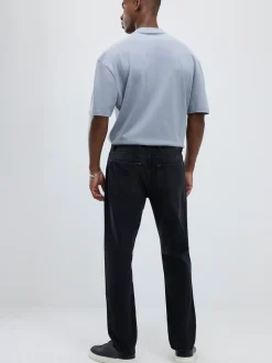 River Island Black Straight Fit Washed Jeans