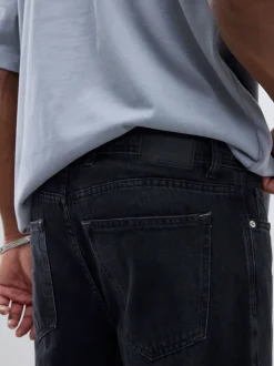 River Island Black Straight Fit Washed Jeans