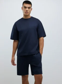 River Island Blue Boxy T-Shirt and Shorts Set