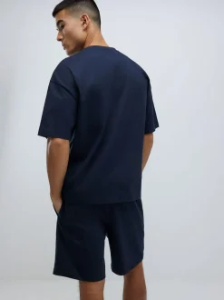 River Island Blue Boxy T-Shirt and Shorts Set
