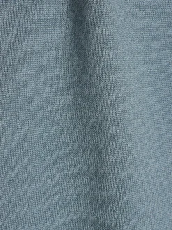 River Island Blue Slim Fit Premium Viscose Quarter Zip Jumper
