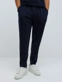 River Island Blue Slim Fit Interlock Joggers