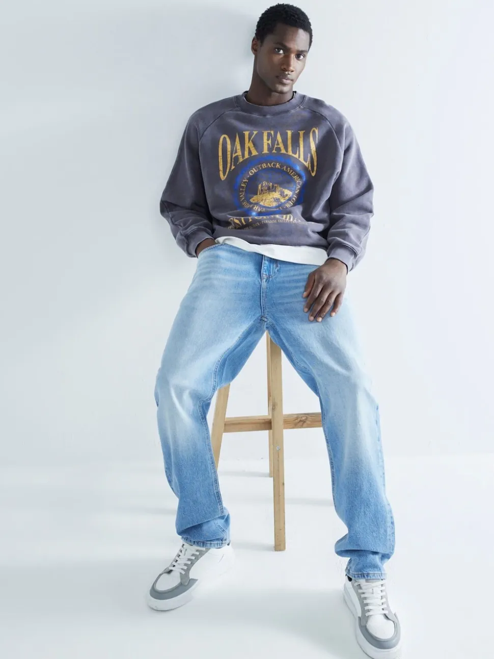 River Island Blue Straight Fit Stretch Jeans