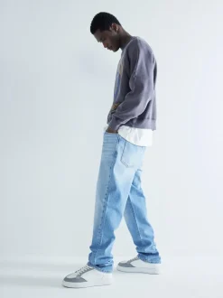 River Island Blue Straight Fit Stretch Jeans