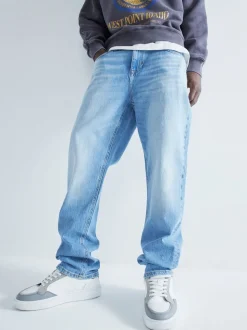 River Island Blue Straight Fit Stretch Jeans
