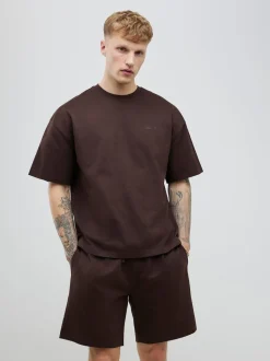 River Island Brown Boxy T-Shirt and Shorts Set