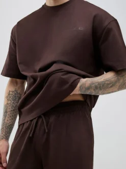 River Island Brown Boxy T-Shirt and Shorts Set