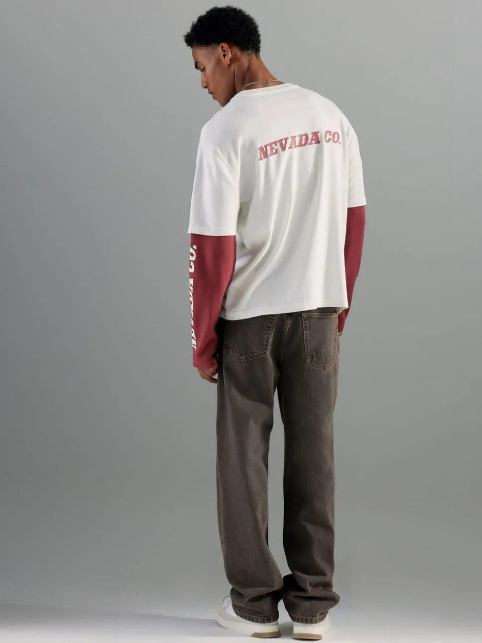 River Island Brown Loose Fit Washed Jeans