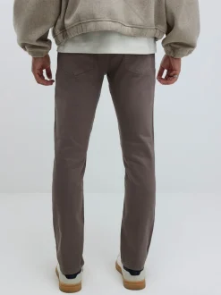 River Island Brown Slim Fit Stretch Washed Jeans