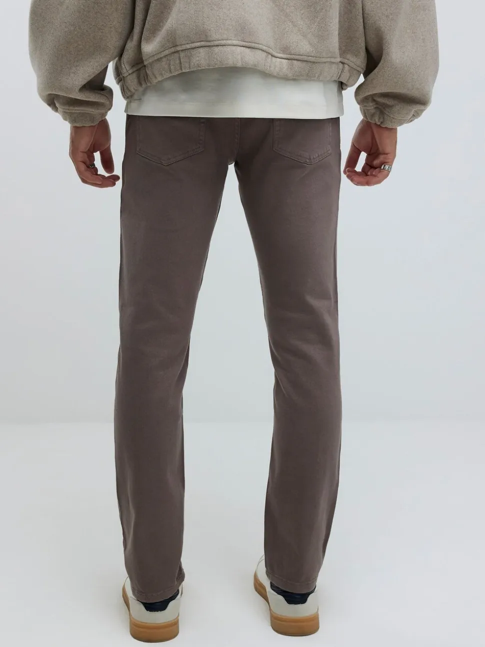 River Island Brown Slim Fit Stretch Washed Jeans