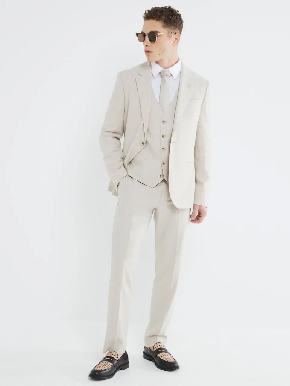 River Island Cream Waistcoat