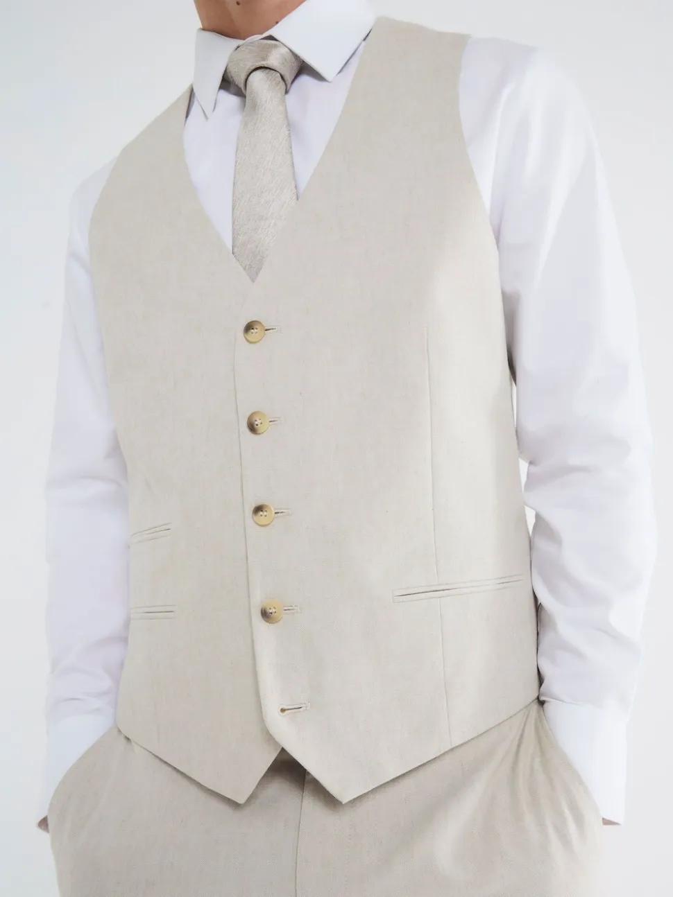 River Island Cream Waistcoat
