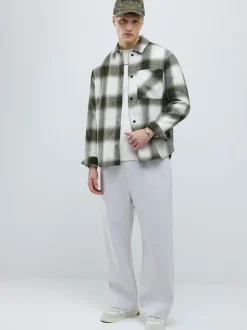 River Island Green Curved Hem Check Overshirt