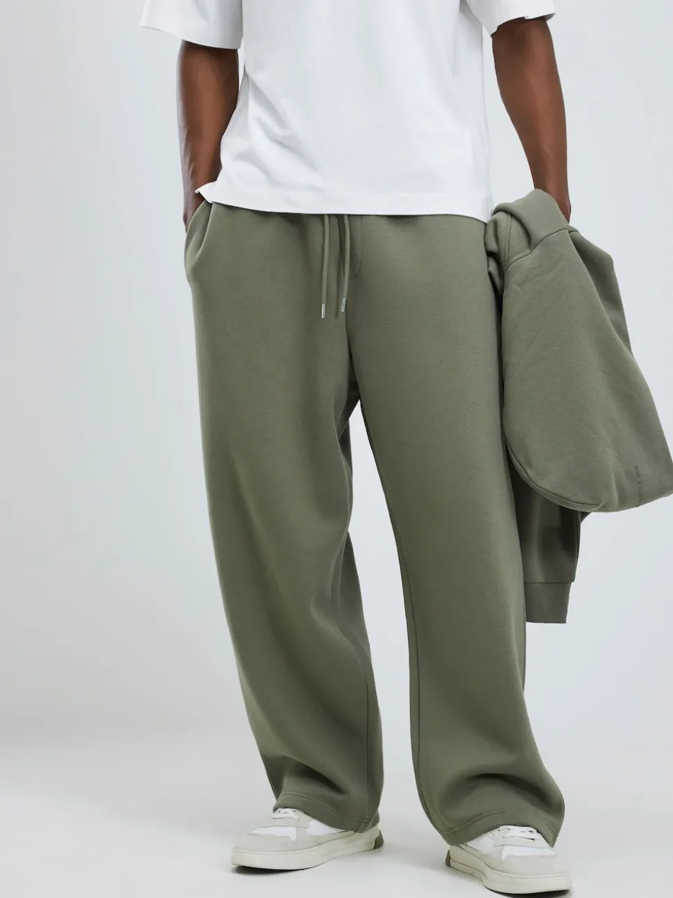 River Island Green Wide Leg Essential Joggers