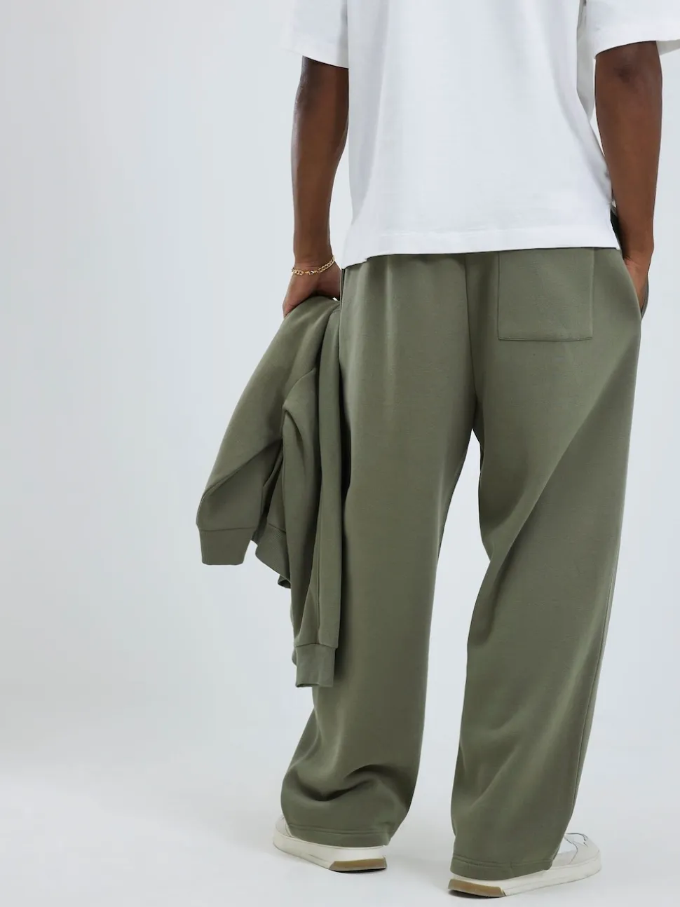 River Island Green Wide Leg Essential Joggers