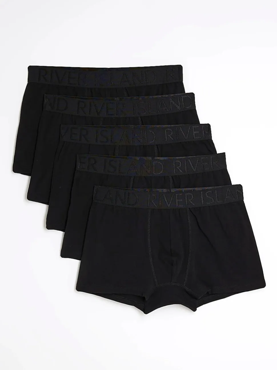 River Island Grey Jacquard Waist Band Trunks 5 Pack