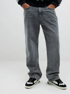 River Island Grey Loose Fit Washed Jeans
