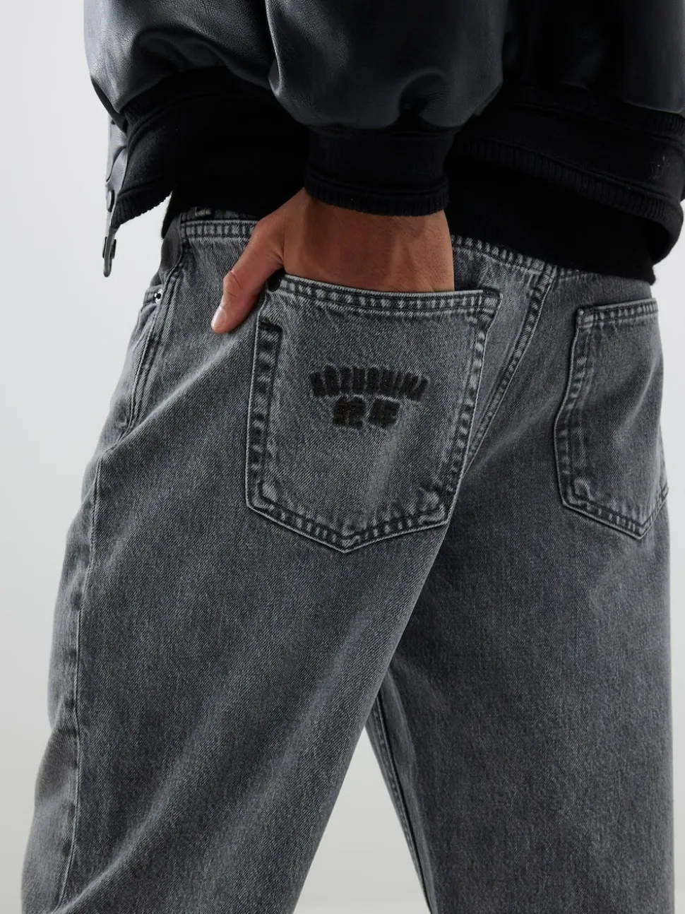 River Island Grey Loose Fit Washed Jeans