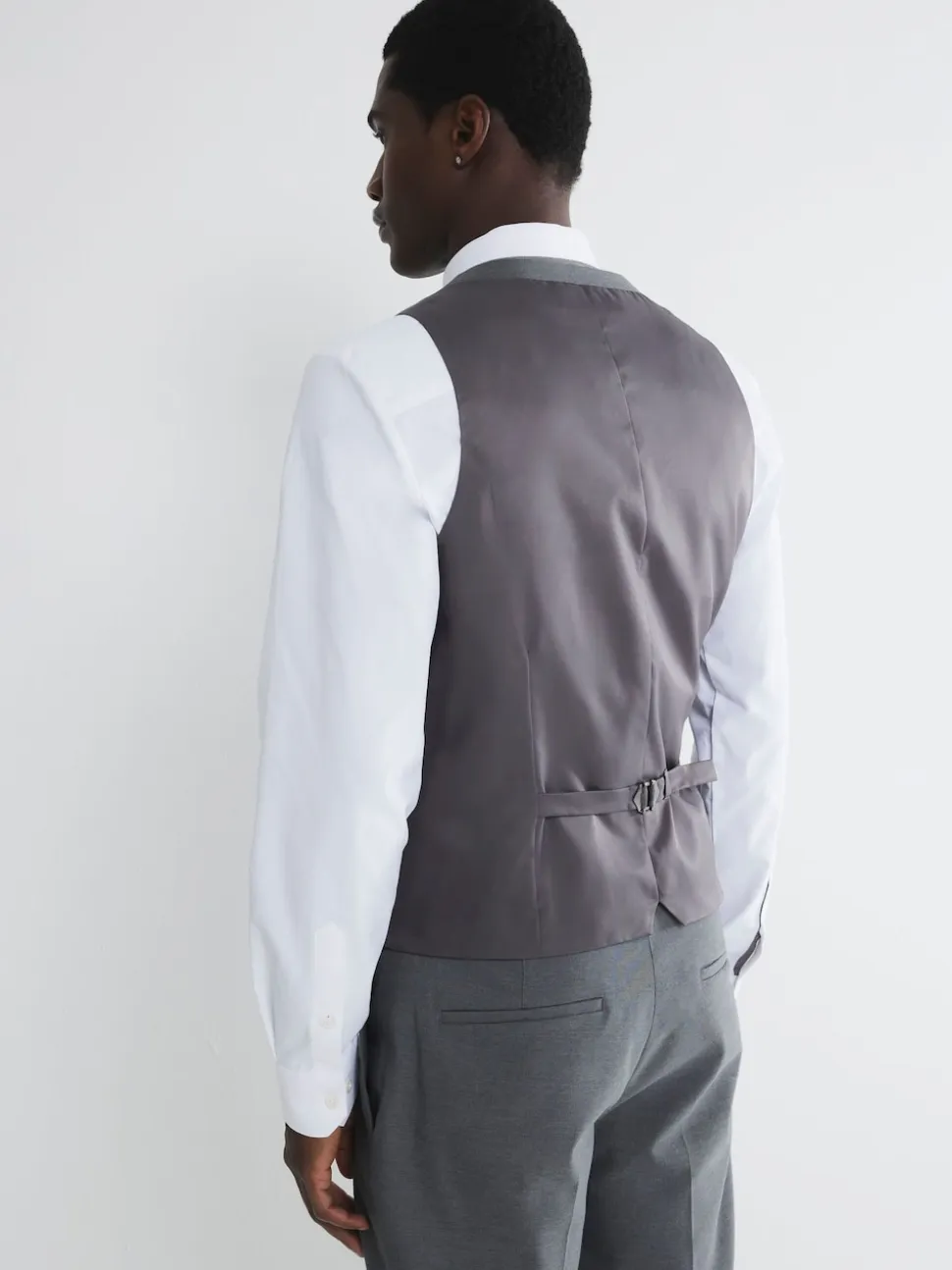 River Island Grey Plain Suit Waistcoat