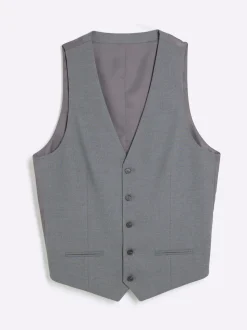 River Island Grey Plain Suit Waistcoat