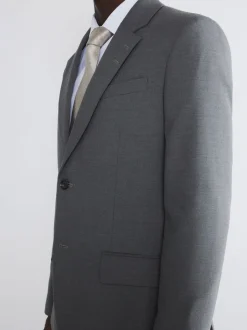 River Island Grey Plain Slim Suit Jacket