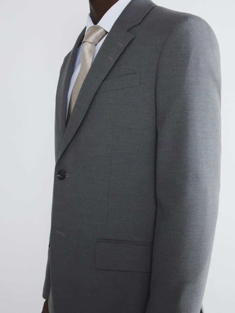 River Island Grey Plain Slim Suit Jacket