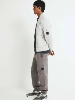 River Island Grey Regular Fit Stretch Cargo Trousers
