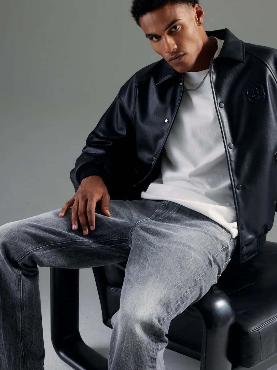 River Island Grey Straight Fit Jeans