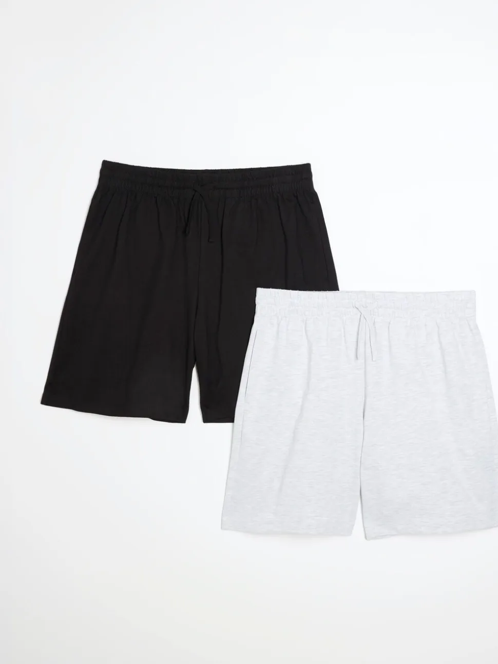 River Island Grey/Black Regular Fit Jersey Shorts 2 Pack